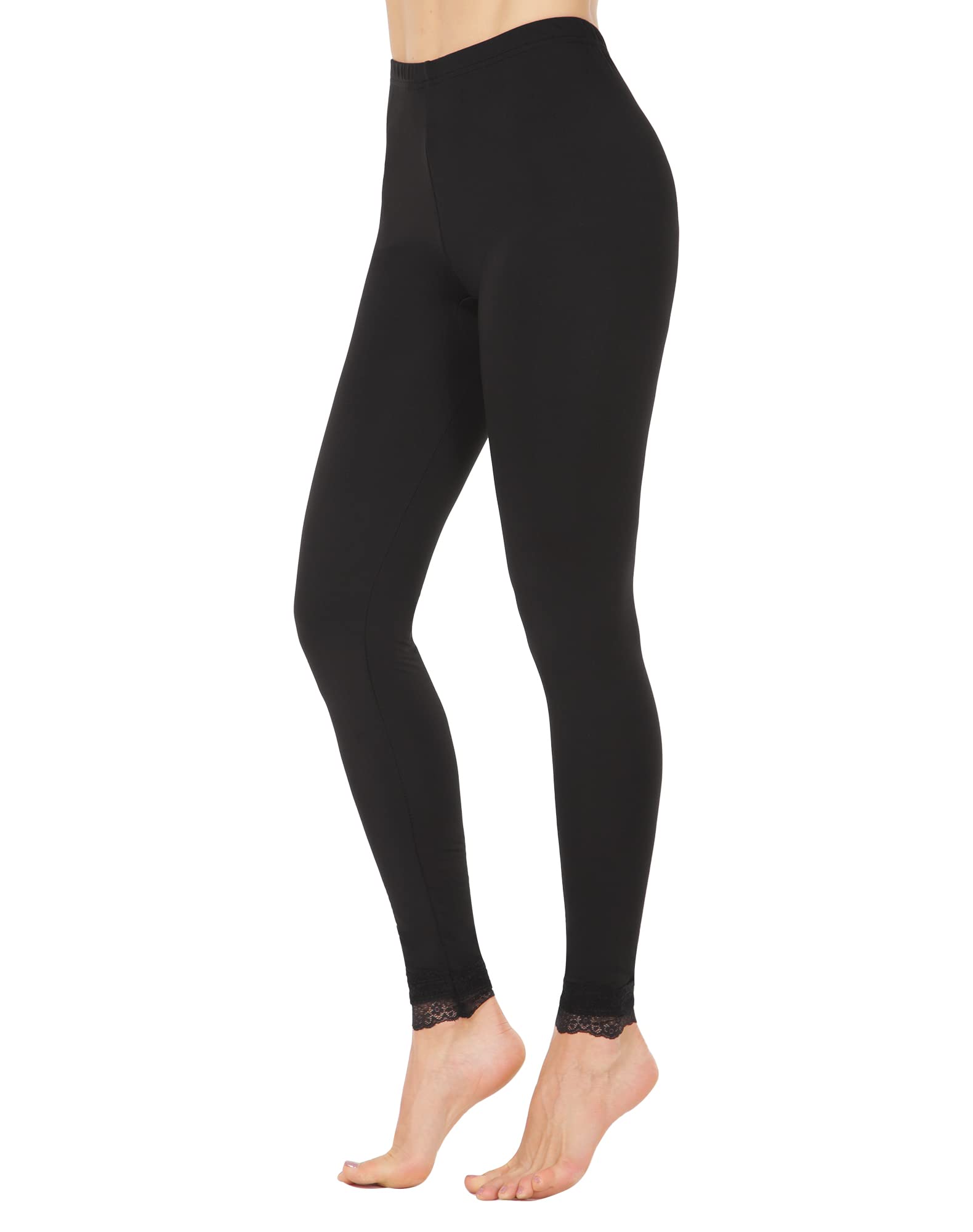 MANCYFIT Womens Thermal Underwear Pants Fleece Lined Leggings Black X-Small