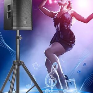 5 Core Speaker Stand Pair Tripod Floor Heavy Duty Adjustable Up to 72 Inch DJ Studio Monitor Stands Pole Mount - SS HD 2PK BLK WOB