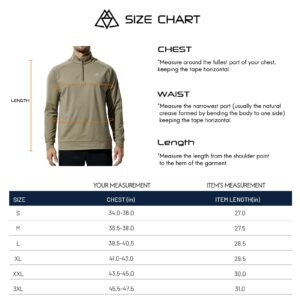 Haimont Men's Quarter Zip Golf Shirt Long Sleeve Athletic Pullover with Lightweight Brushed Fleece Lining Quick Dry Fishing Tops, Brown, L