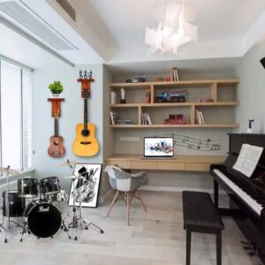 Neboic 2 Pack Guitar Wall Mount, Guitar Hanger with Wood Shelf, Guitar Hook, Guitar Holder for Acoustic Electric Bass Guitar Ukulele Banjo Mandolin