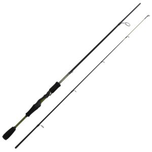 fortis fishing spinning rods 6ft6-2 pc - medium - medium - strong, sensitive, lightweight, graphite blank with durable fiberglass tip, ergonomic handle includes rod, reel and lures (crankbaits)