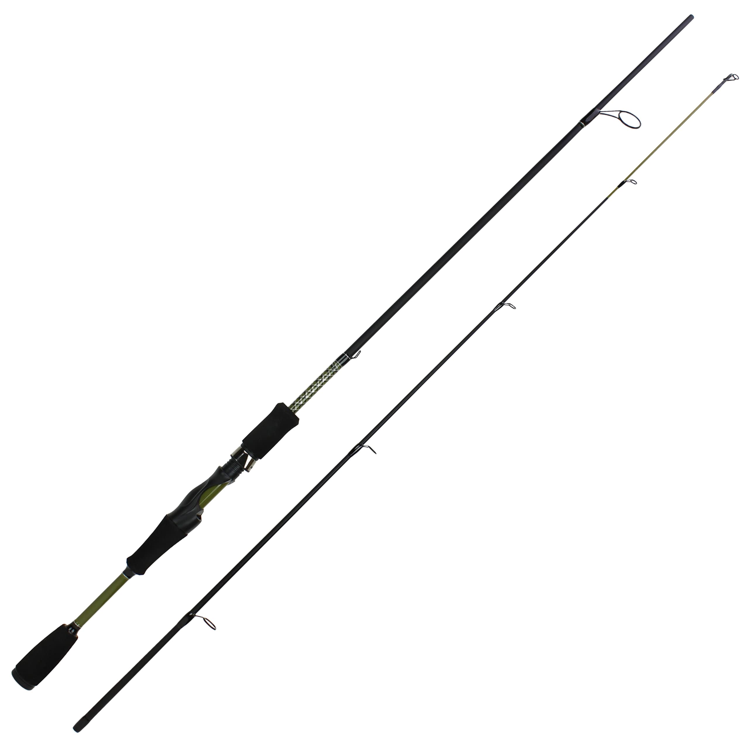 Fortis Fishing Spinning Rods 6ft6-2 pc - Medium - Medium - Strong, Sensitive, Lightweight, Graphite Blank with Durable Fiberglass Tip, Ergonomic Handle Includes Rod, Reel and Lures (Crankbaits)