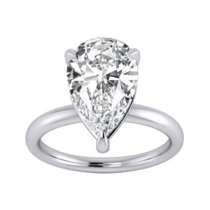 3.0 carat moissanite ring,pear shaped wedding ring,925 sterling silver solitaire rings pear cut engagement ring for women, d vvs1 moissanite diamond promise wedding ring for her.… (silver-1)