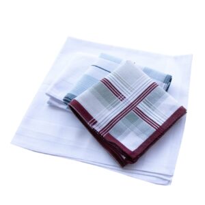 Mens Cotton Handkerchiefs Checkered Pattern Handkerchief Plaid Pocket Square Hankies Assorted 3PCS