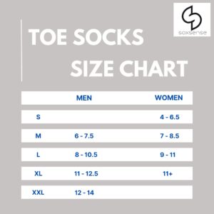 ss soxsense Toe Socks for Men and Women Athletic Running Five Finger Socks with Premium Cotton LightWeight (Size 6-14) (US, Alpha, Large, Regular, Regular, Black)