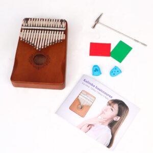 POKHDYE Kalimba thumb piano 17 key, portable mahogany Finger Piano gift, suitable for children and adult beginners, FDS2