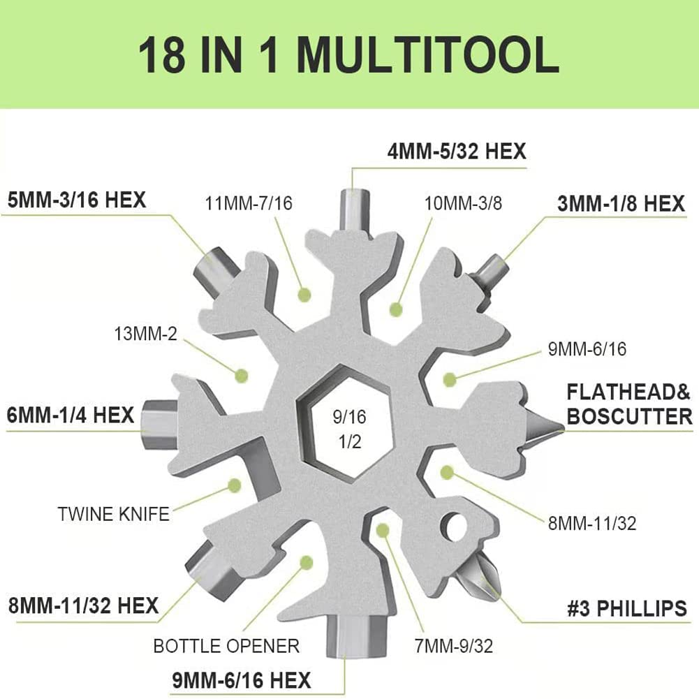 FASPLORE Survival Multi-tool Card and Snowflake Tool Camping Tool EDC Kit Hunting Fishing Hiking Gear