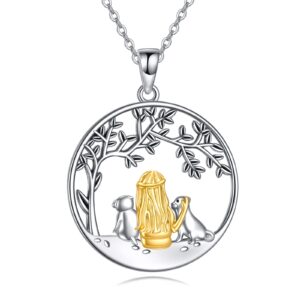 yafeini dog necklace sterling silver girl and dog pendant memorial jewelry gifts for women pet lover