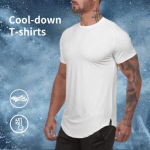 Mens Gym Workout Slim Fit Short Sleeve T-Shirt Cotton Performance Athletic Shirts Running Fitness Tee(SOWTBK XL)