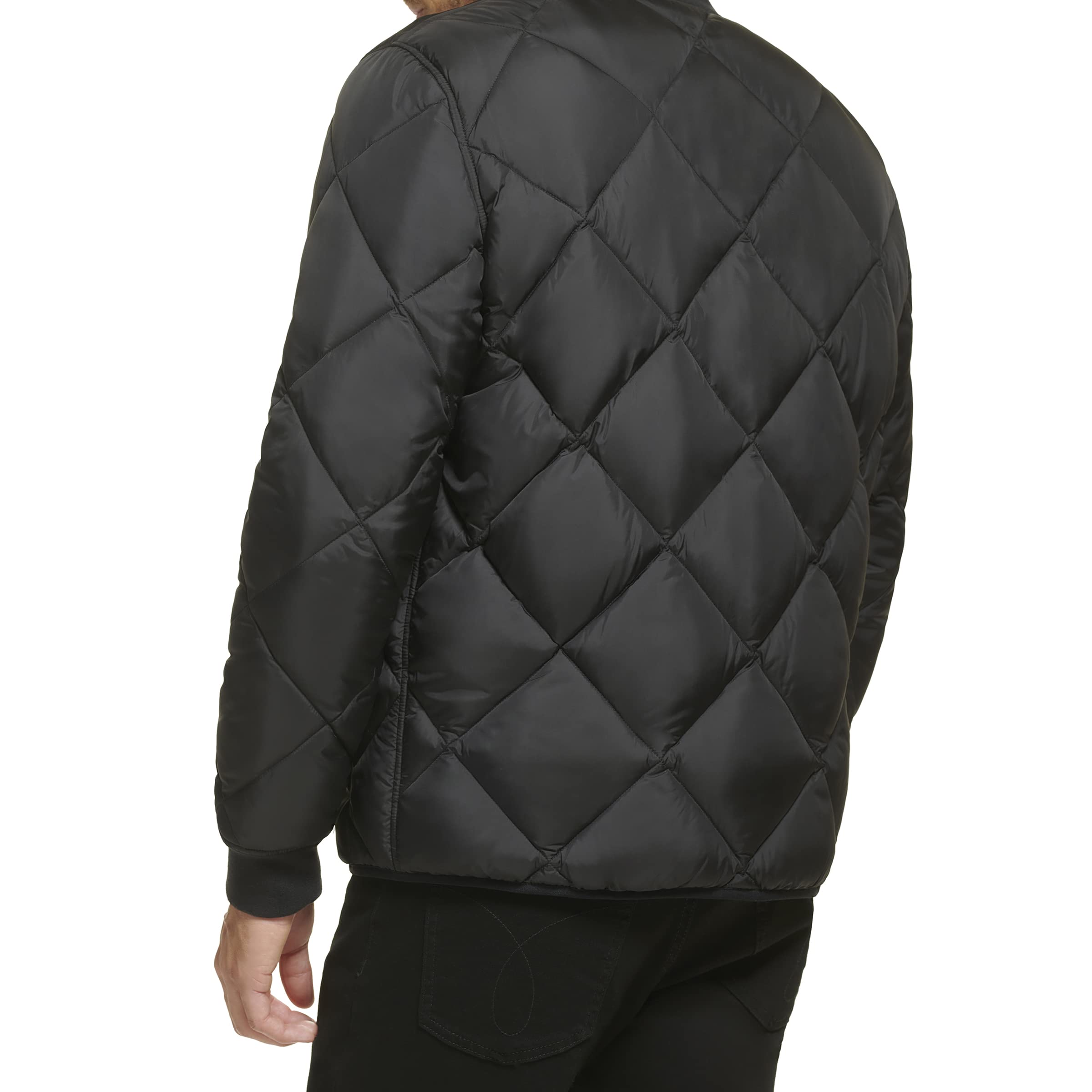 Calvin Klein Men's Reversible Diamond Quilted Jacket, Black, Large