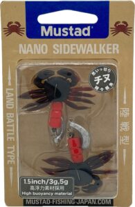 mustad land type nano sidewarker 1.5-inch, black red