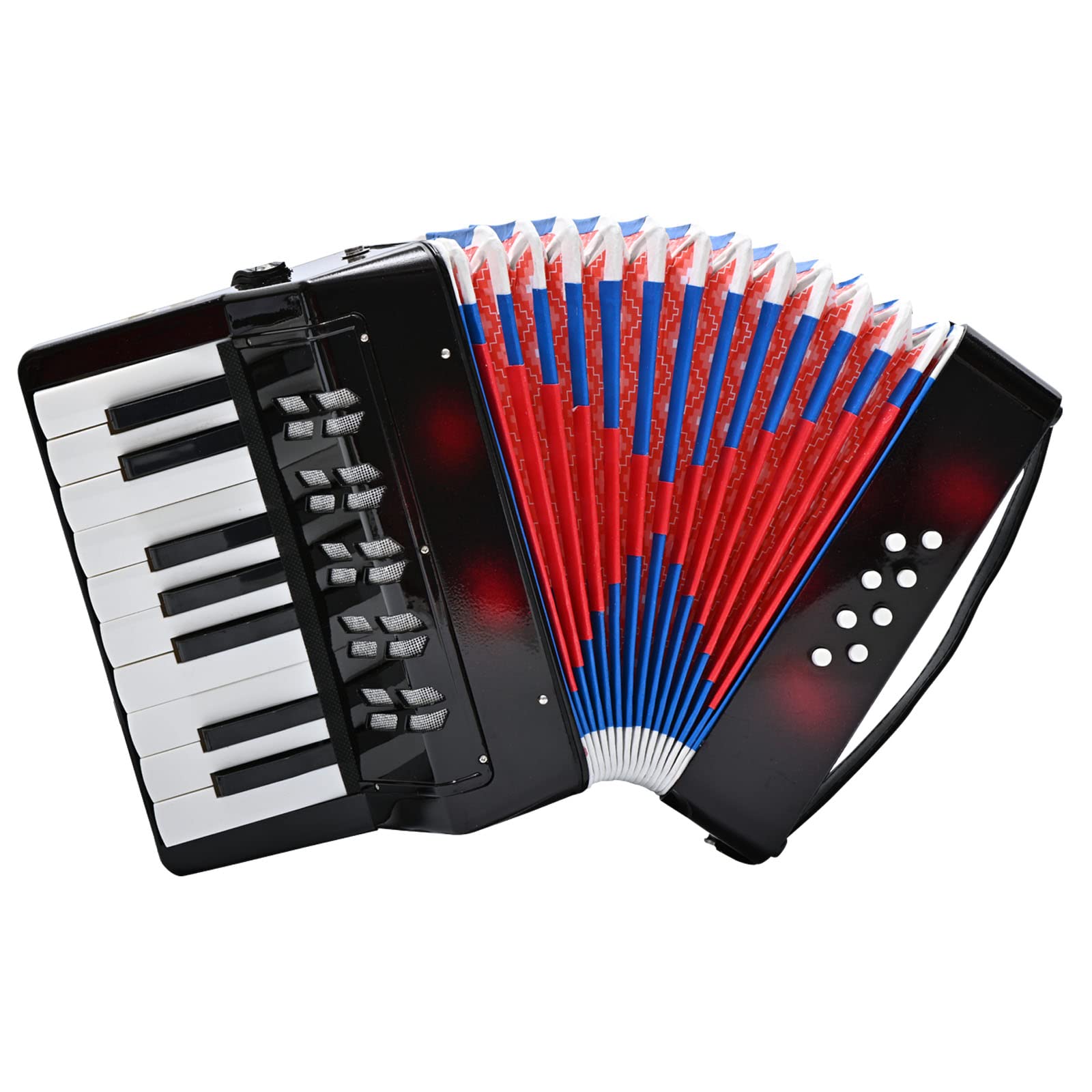 AIMEIS Kids Accordion 17 Piano Keys 8 Bass Button Accordion,Mini Accordian Musical Instrument Gifts for Child Adults (Black)