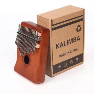 POKHDYE Kalimba thumb piano 17 key, portable mahogany Finger Piano gift, suitable for children and adult beginners, FDS2