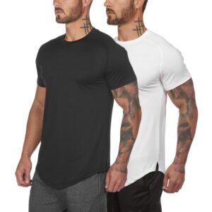 mens gym workout slim fit short sleeve t-shirt cotton performance athletic shirts running fitness tee(sowtbk xl)