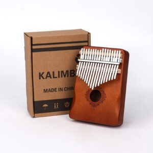 POKHDYE Kalimba thumb piano 17 key, portable mahogany Finger Piano gift, suitable for children and adult beginners, FDS2