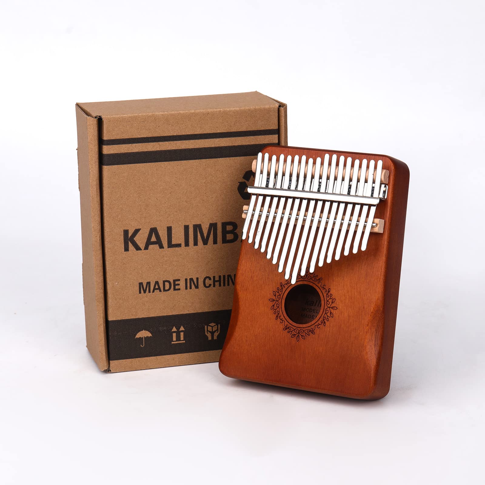 POKHDYE Kalimba thumb piano 17 key, portable mahogany Finger Piano gift, suitable for children and adult beginners, FDS2