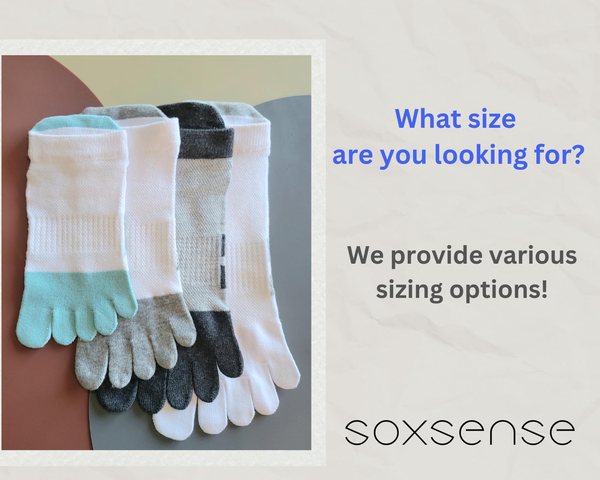 ss soxsense Toe Socks for Men and Women Athletic Running Five Finger Socks with Premium Cotton LightWeight (Size 6-14) (US, Alpha, Large, Regular, Regular, White)