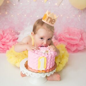 HUHJRUAR Boho Sun 1st Birthday Crown Hat - One Year Around The Sun Boho Sunshine First Party Decoration (SUN NE HAT)