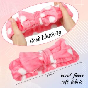 Jexine 24 Pcs Facial Spa Headband Makeup Headbands Bulk Bow Hair Head Band Fluffy Plush Spa Headband for Women Washing Face Spa Shower Cleansing (Minimalist Style)