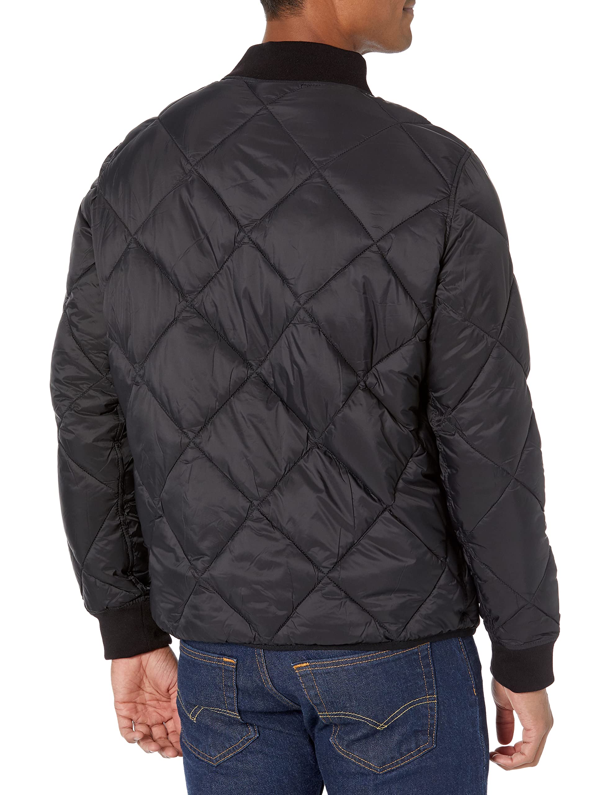 Calvin Klein Men's Reversible Diamond Quilted Jacket, Black, Large