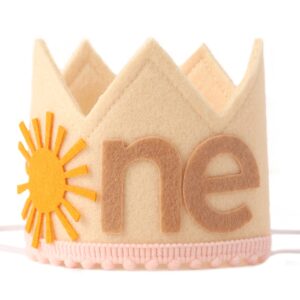 huhjruar boho sun 1st birthday crown hat - one year around the sun boho sunshine first party decoration (sun ne hat)