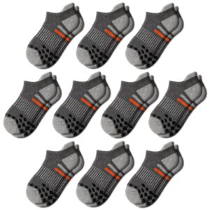 comfoex 10 pairs boys socks ankle athletic socks for big little kids cotton half cushioned socks