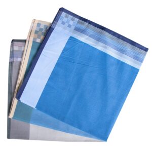 SrffbreMeOly Mens 100% Soft Cotton Handkerchiefs Plaid Hanky Pocket Square Hankies 3Pcs