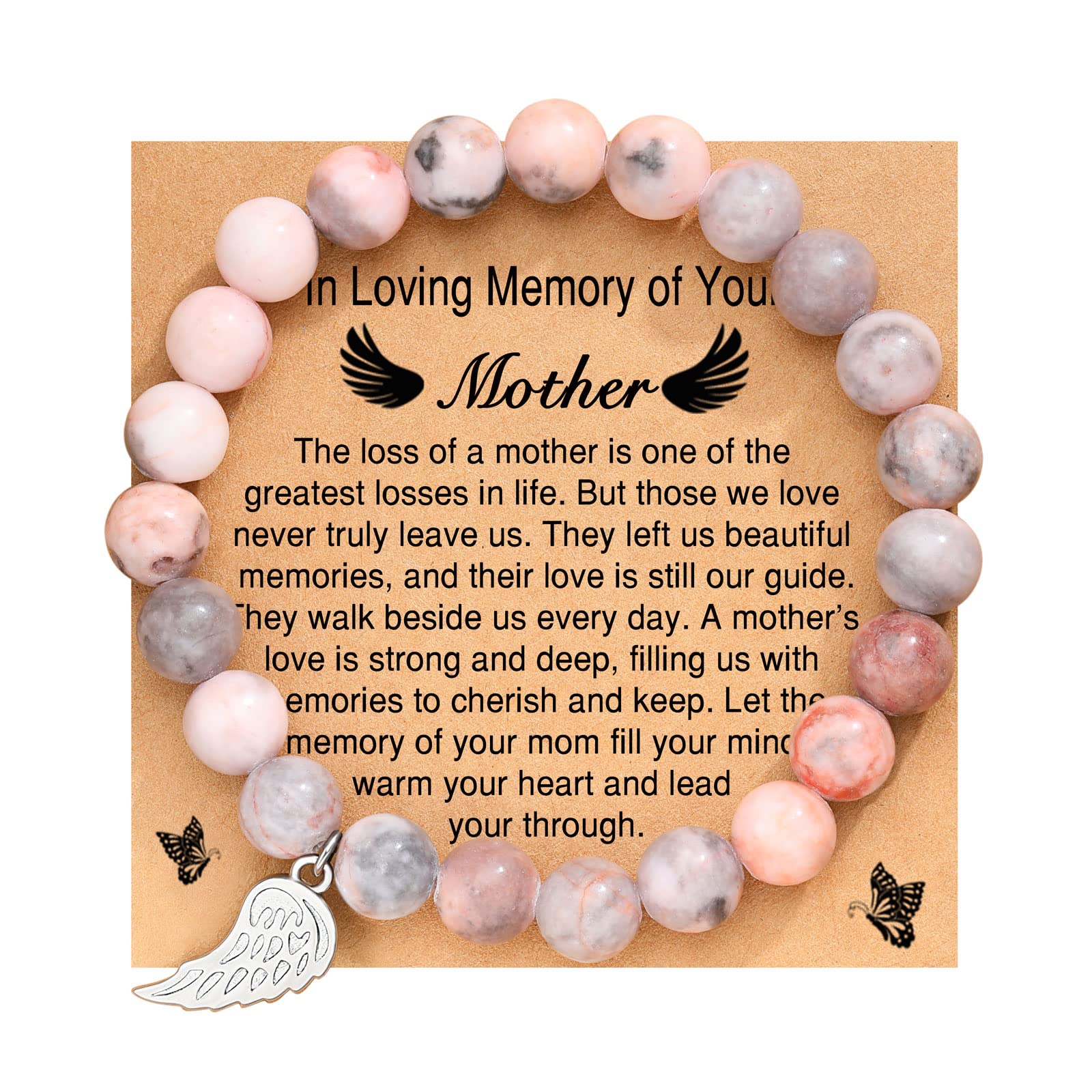 UPROMI Sympathy Gifts for Loss of Mom, Sympathy Bracelet Bereavement Remembrance Gifts, Memorial Jewelry Condolence Grief Gifts for Loss of Mother, Sorry for Your Loss Gift