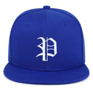 JPAK Old English Letter P Hip-Hop Snapback Hat Embroidered Baseball Cap English Alphabet