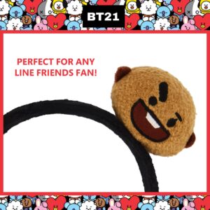 BT21 LINE FRIENDS 3D Plush Embroidered Womens Headband, SHOOKY, One Size