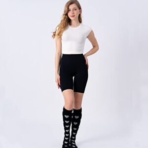 (3 pairs)Compression Socks 20-30 mmHg Long Socks for Women and Knee High Socks for Women Black Colorful L/XL