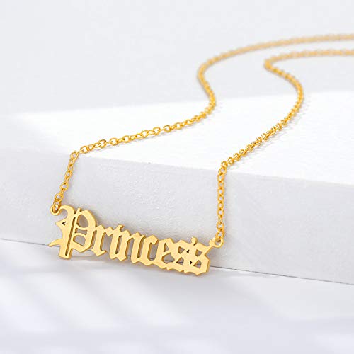 CUSTOM CUFF GIFTS Name Necklace Personalized with Birthstone Gold Plated Nameplate Necklace Name Necklace for Women