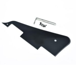 KAISH Black 3 Ply LP Guitar Pickguard with Chrome Stainless Steel Bracket and Steel Mounting Screws for USA Les Paul