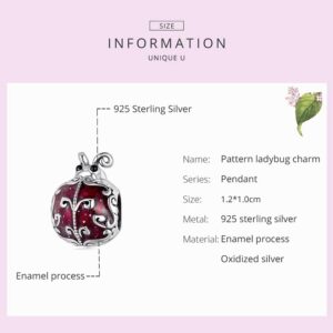 Pattern Ladybug Charm 925 Sterling Silver Charm Fits For Pandora Bracelet Necklace