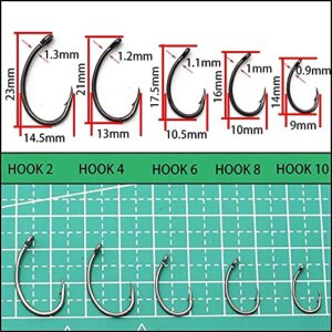 Fishinghooks 3 0PCS, Sea Water/Freshwater Fish Hook, High Carbon Steel Coated Puncture Fishing Accessories Fish Hook Fishing Hook (Color : 2#, Size : 30pcs)