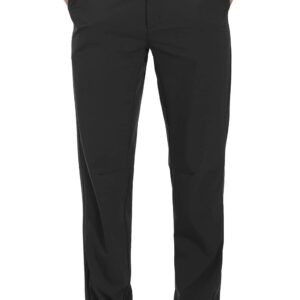 Rdruko Men's Stretch Golf Pants Quick Dry Lightweight Casual Dress Pants with Pockets(Black,US 34)