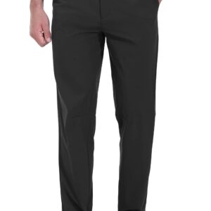 Rdruko Men's Stretch Golf Pants Quick Dry Lightweight Casual Dress Pants with Pockets(Black,US 34)