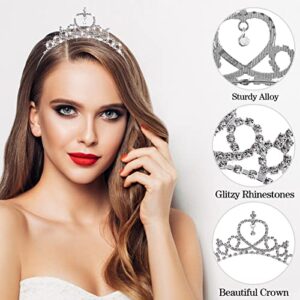 Sibba Princess Crown Tiara Girls Headband Hair Hoop Tiara Rhinestone Crystal Pearl Tiara Tiara Head Crown for Women Girls Wedding Prom Party Costume Christmas Gifts, One Size, Alloy, No Gemstone