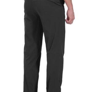 Rdruko Men's Stretch Golf Pants Quick Dry Lightweight Casual Dress Pants with Pockets(Black,US 34)