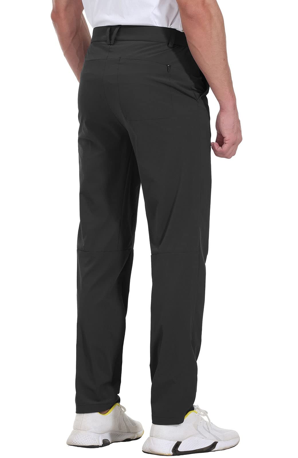 Rdruko Men's Stretch Golf Pants Quick Dry Lightweight Casual Dress Pants with Pockets(Black,US 34)