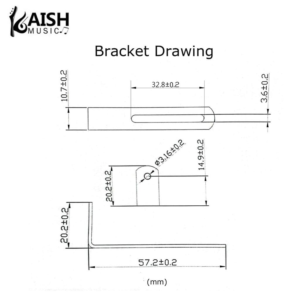 KAISH Black 3 Ply LP Guitar Pickguard with Chrome Stainless Steel Bracket and Steel Mounting Screws for USA Les Paul