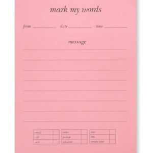 Kate Spade New York Memo Notepad, Small Scratch Pad for Notes, Cute Pink Writing Pad with 125 Sheets, Mark My Words