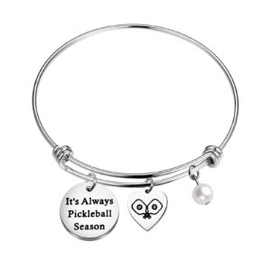 zuo bao pickleball lover gift pickleball player bracelet it's always pickleball season jewelry gift for pickleball coach (it's always pickleball season)