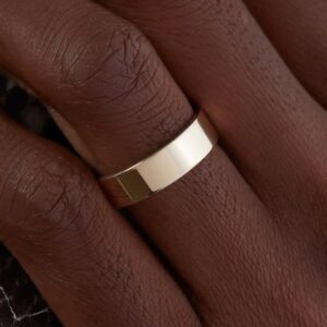 18k Gold Plated 6mm Daily Stacker Band Ring High Polished Minimalist Statement Band Ring Size 7