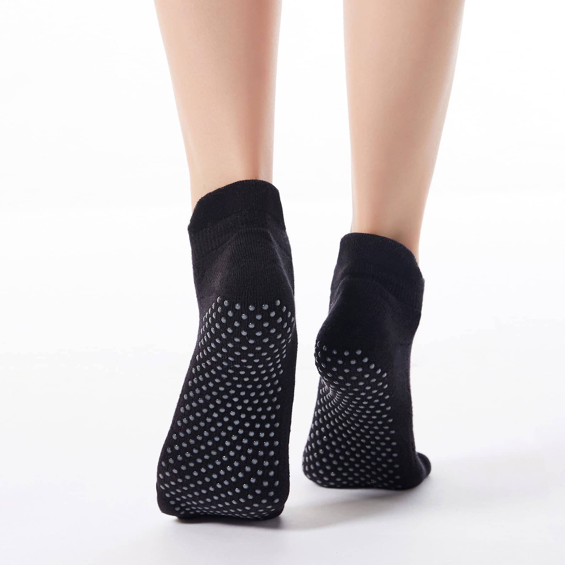 Zando Non Slip Barre Socks for Women Anti Slip Hospital Socks With Grips For Women Yoga Socks Gripper Socks Yoga Accessories Pilates Socks Compression Ankle Socks Running 4/Black One Size