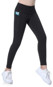 heathyoga girls leggings with pockets girls yoga pants athletic leggings for girls dancing leggings workout leggings black