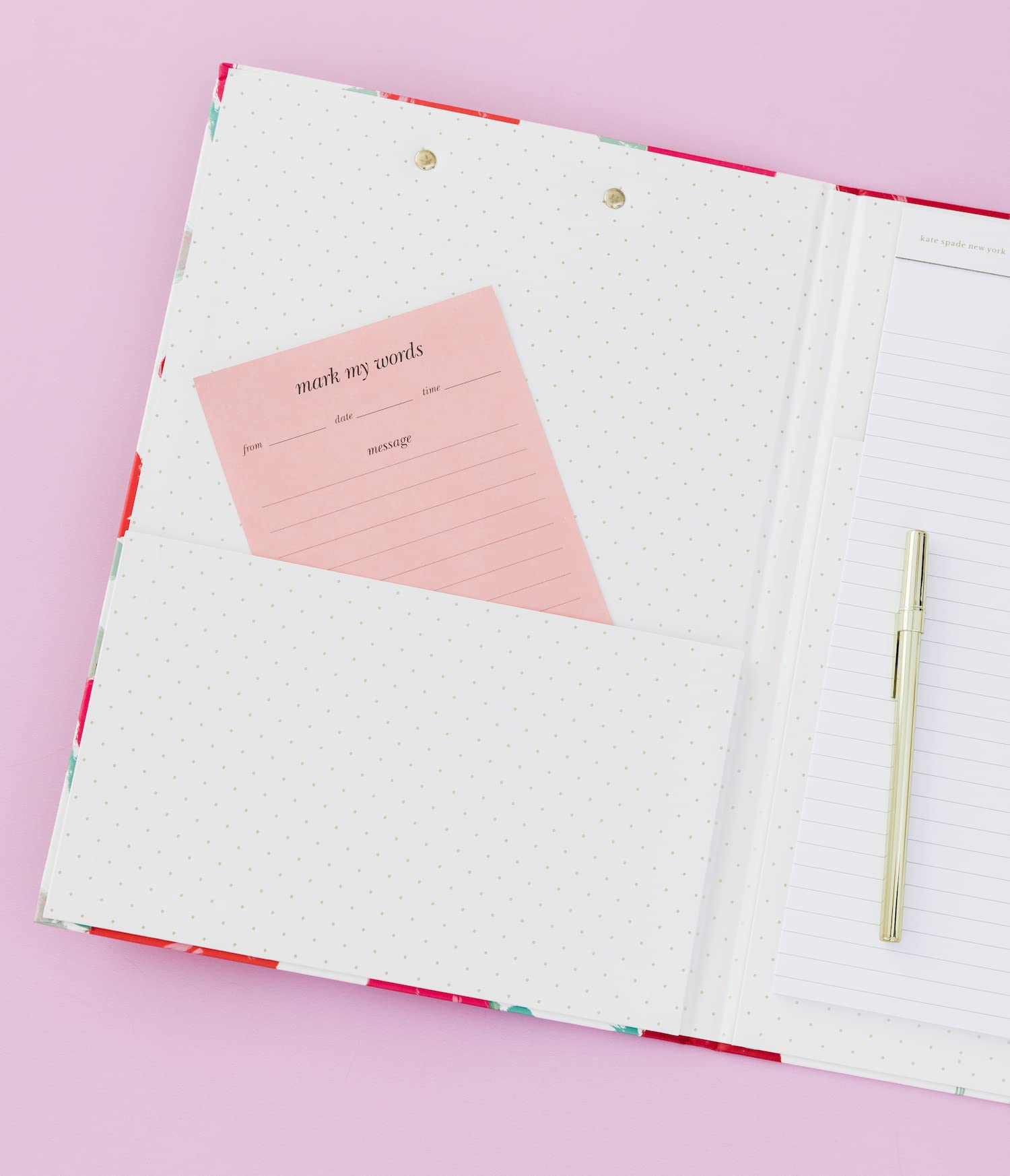 Kate Spade New York Memo Notepad, Small Scratch Pad for Notes, Cute Pink Writing Pad with 125 Sheets, Mark My Words