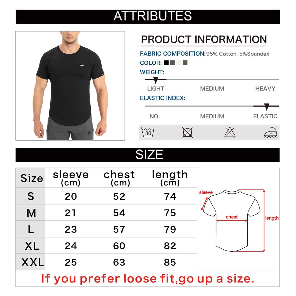 BROKIG Mens TDry Bold Gym Workout T-Shirt,Casual-Fit Training Bodybuilding Short Sleeve Shirts Men(Large,Black)