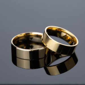 18k Gold Plated 6mm Daily Stacker Band Ring High Polished Minimalist Statement Band Ring Size 7