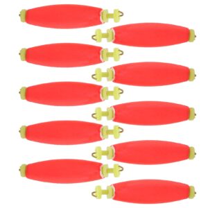 plplaaoo Peg Floats, 10pcs EVA Fishing Foam Cigar Floats, Red Fishing Bobber with Pipe Plug, Multi‑Purpose Fish Feed Baits Used for Outdoor Winter Ice Fishing Rod, Oval and Solid, 2.6x0.6in